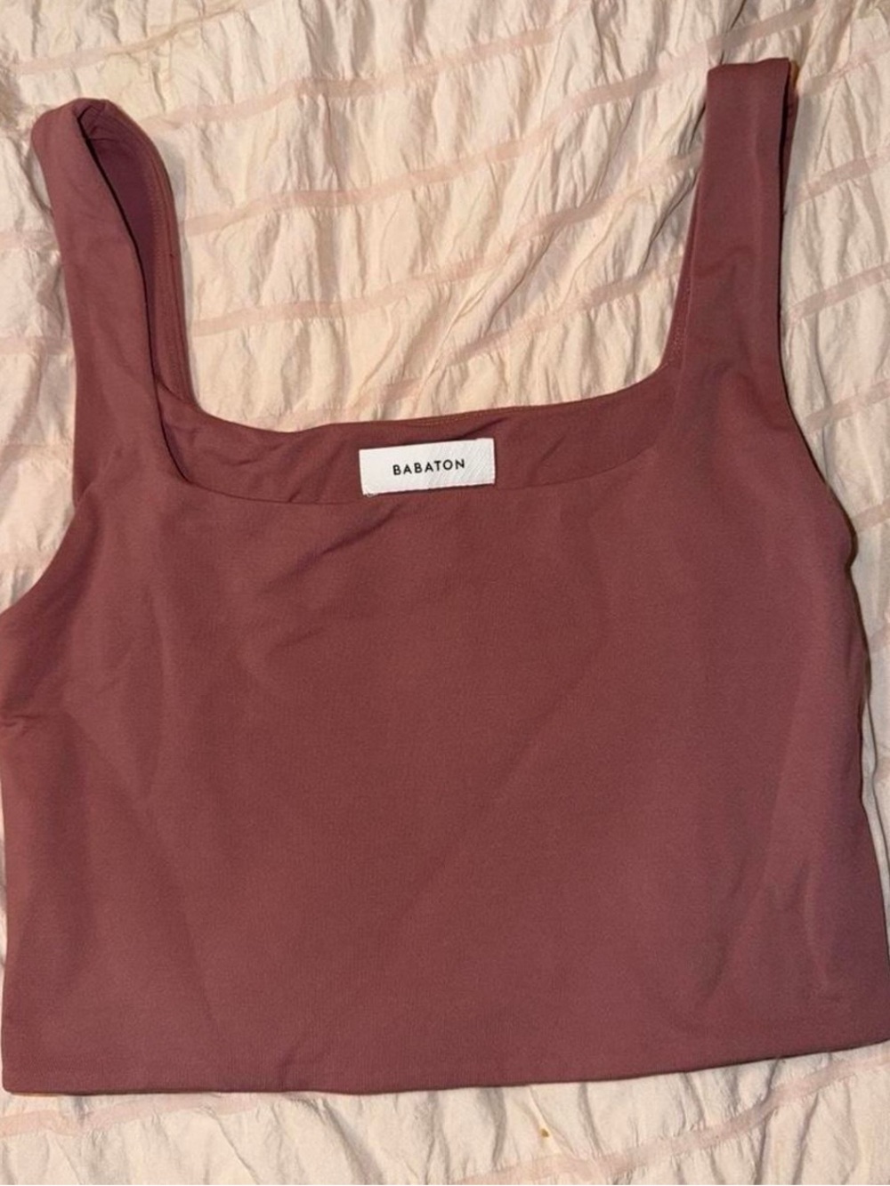 Babaton Rose-Mauve Square Neck Crop Tank